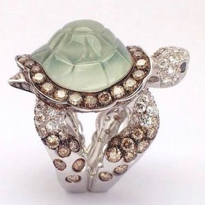 Fashion Silver Plate Turtle Ring size 7